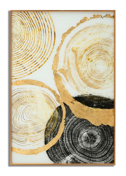 Dekoratives Glaspaneel mit Woody-Rahmen 60x3,5x90