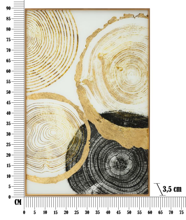 Dekoratives Glaspaneel mit Woody-Rahmen 60x3,5x90