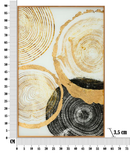Dekoratives Glaspaneel mit Woody-Rahmen 60x3,5x90