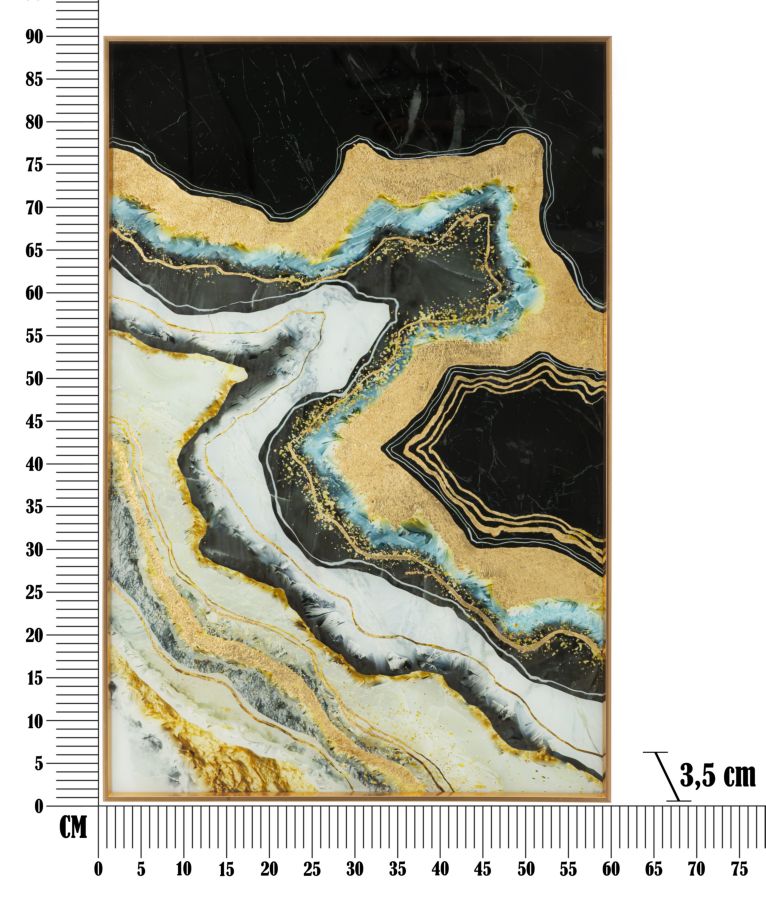 Pannello Decorativo in Vetro con Cornice Elegante Darky 60x3,5x90 cm