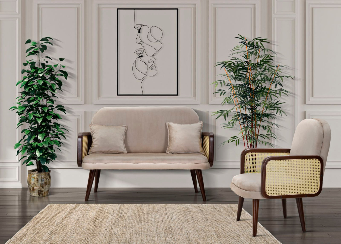 Pannello Decorativo in Metallo Coppia Semplice 70x1x100 cm