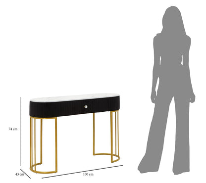 Console Montpellier Elegante Nera 100x43x74 cm