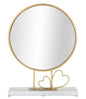Elegant Mirror with Marble Base and Heart Design 30x9x39.5 cm