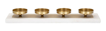 Portacandele in Marmo Elegante 40x10x5 cm