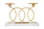 Infinity Elegant Gold Metal and White Marble Candle Holder 30x9x20 cm