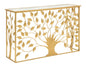 Elegant Golden Metal Console with Mirrored Glass Top 120x40x80 cm