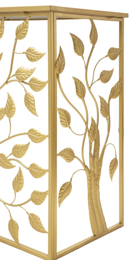 Elegante Konsole aus vergoldetem Metall mit verspiegelter Glasplatte 120x40x80 cm