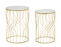 Pair of Elegant Coffee Tables with Mirrored Glass Top