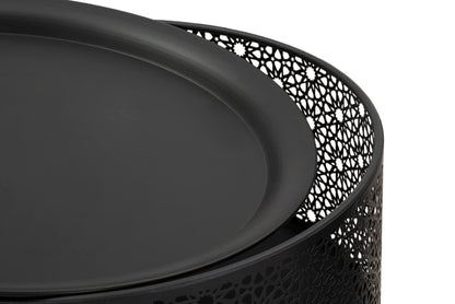 Eleganter schwarzer Beistelltisch mit Ablage Ø 40x65