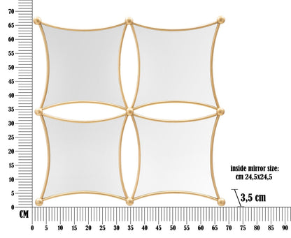 Specchio geometrico da parete Jalo 68x3,5 cm