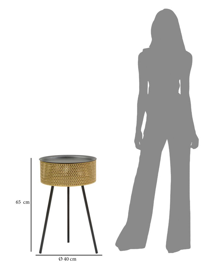 Eleganter runder Beistelltisch Glovy cm ø 40x65