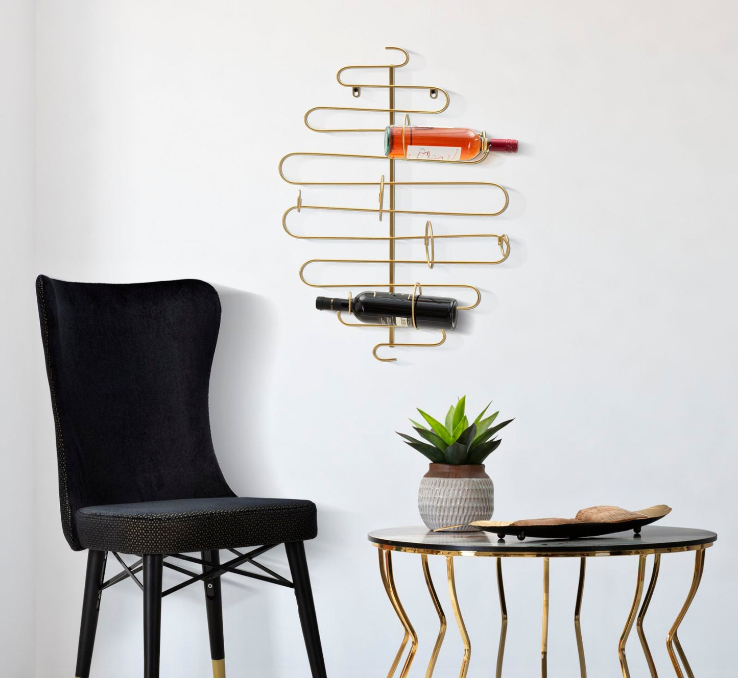 Elegantes Wand-Flaschenregal Alid – 53x13x72 cm