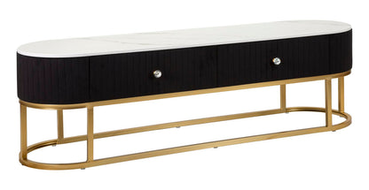Eleganter TV-Schrank Montpellier Schwarz 150x42x45 cm