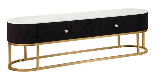 Eleganter TV-Schrank Montpellier Schwarz 150x42x45 cm