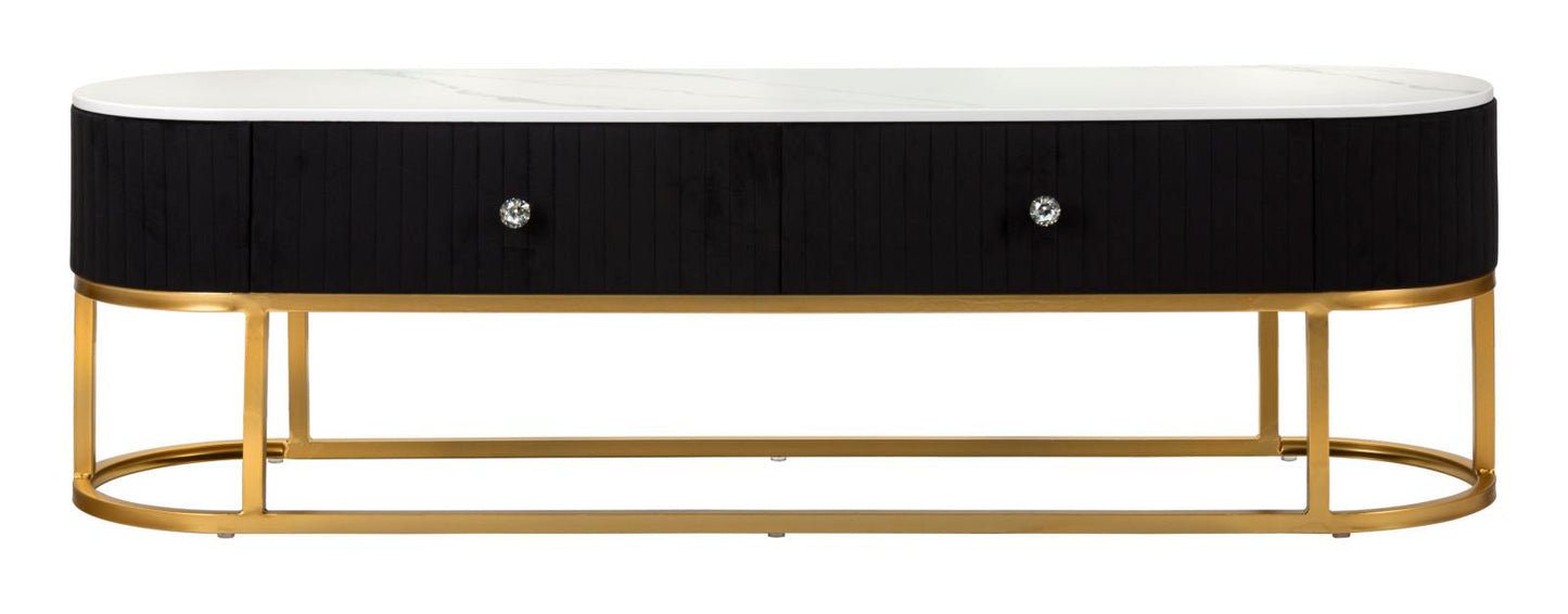 Eleganter TV-Schrank Montpellier Schwarz 150x42x45 cm