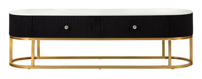 Eleganter TV-Schrank Montpellier Schwarz 150x42x45 cm