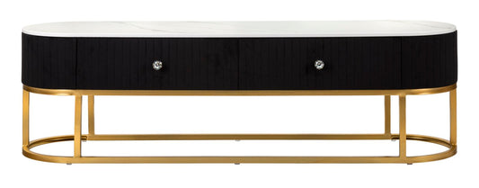 Eleganter TV-Schrank Montpellier Schwarz 150x42x45 cm