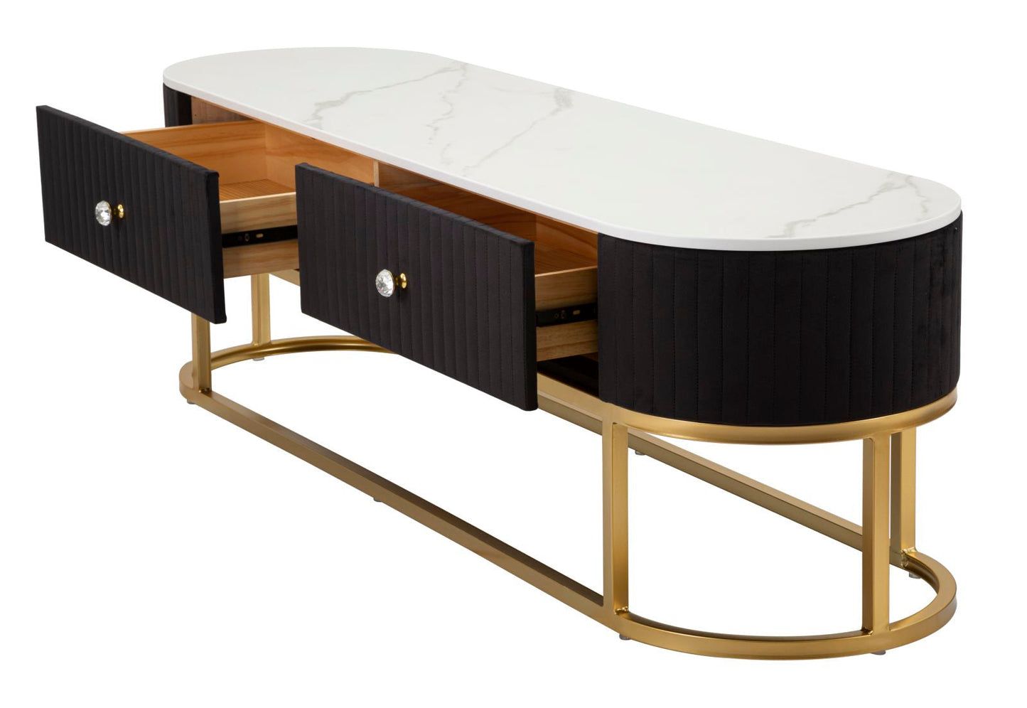 Eleganter TV-Schrank Montpellier Schwarz 150x42x45 cm