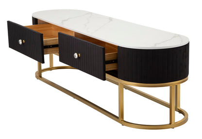 Eleganter TV-Schrank Montpellier Schwarz 150x42x45 cm