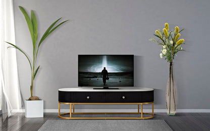 Eleganter TV-Schrank Montpellier Schwarz 150x42x45 cm