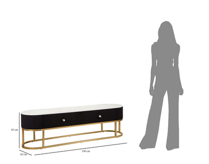 Eleganter TV-Schrank Montpellier Schwarz 150x42x45 cm