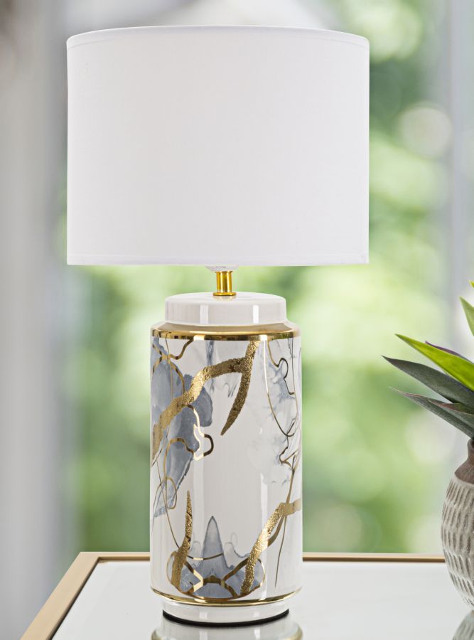 Tischlampe Glam abstrakt schwarz ø 25x48 cm