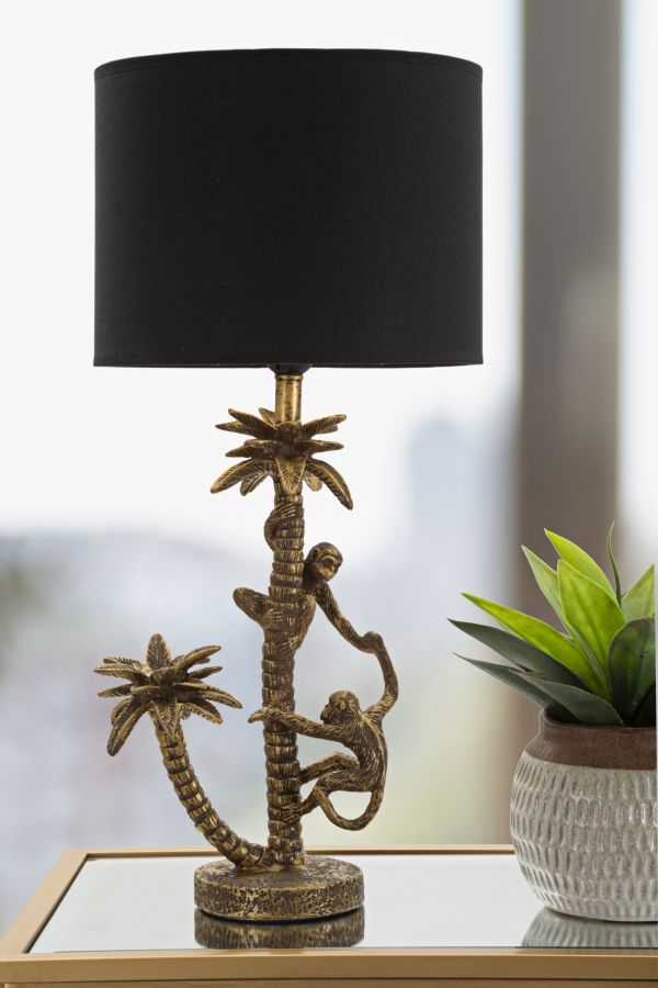 Elegante Palm-Tischlampe mit Palmenfuß