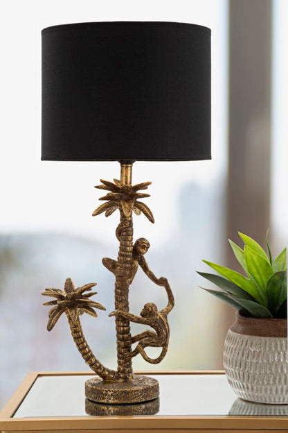 Elegante Palm-Tischlampe mit Palmenfuß