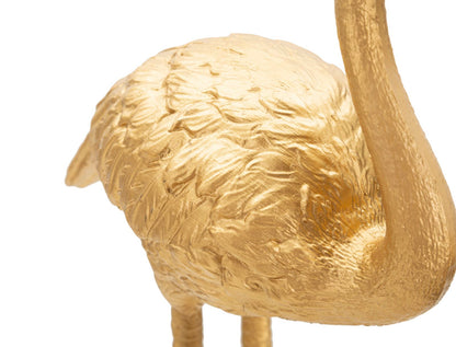 Tischleuchte Flamingo aus goldenem Harz, 13x11,5x39,5 cm