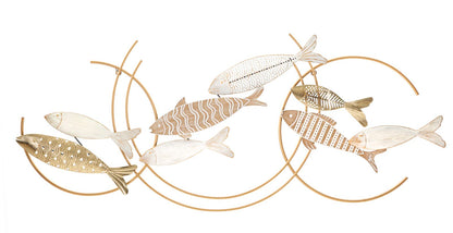 Deko-Wandpaneel aus Eisen Fishy Move cm 142,9x5x61,6