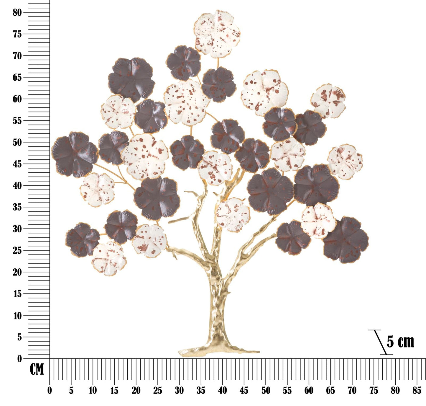 Deko-Wandpaneel Purpy Baum aus Eisen 73,7x5x80 cm