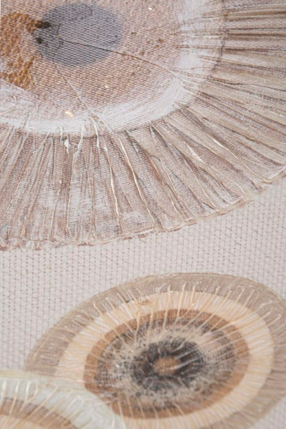 Dipinto Circly in Tela con Inserti - 50x3,2x100 cm