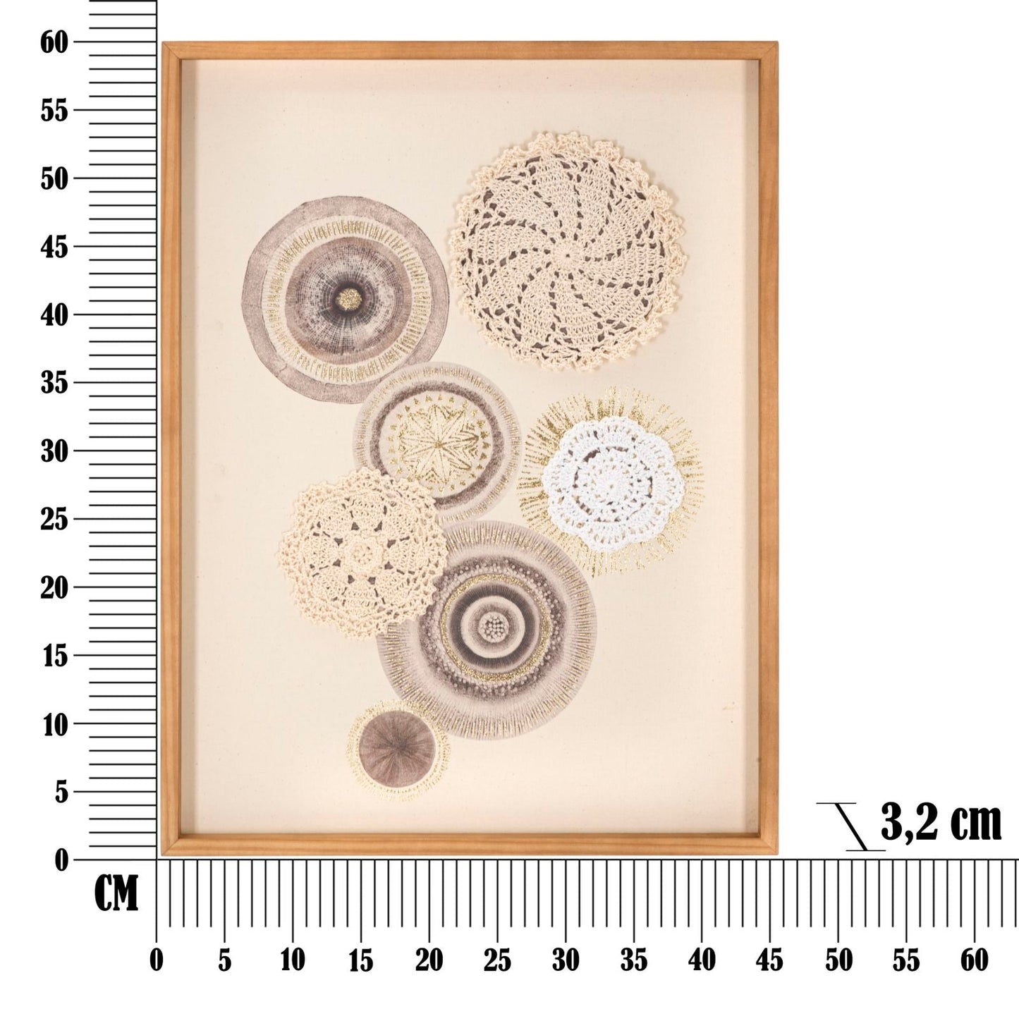 Dekoratives Paneel Circly mit Einlagen – 45x3,2x60 cm