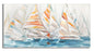 Oil on canvas with sailboats 140x2.8x70 cm