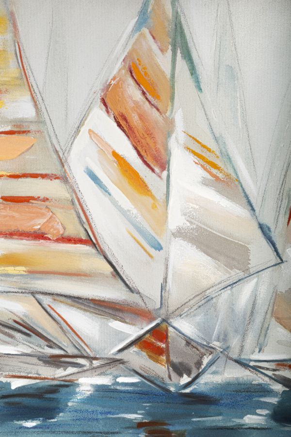 Dipinto su tela con barche a vela cm 140x2,8x70