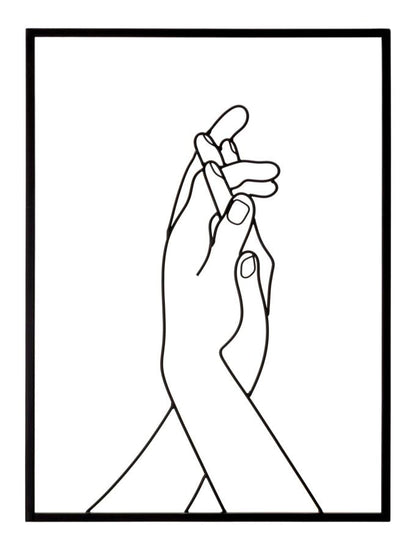 Pannello Decorativo in Ferro Mani Unite 40x1x55 cm