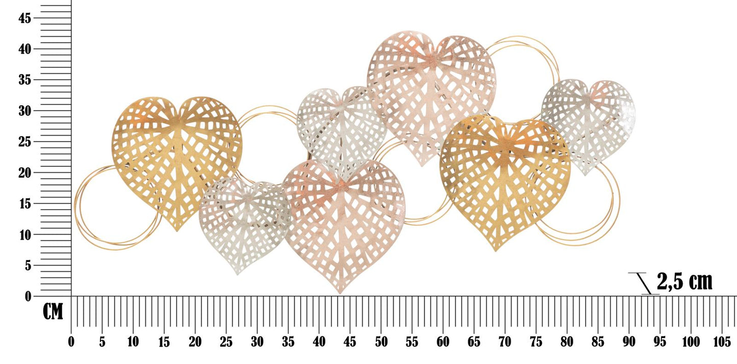 Dekoratives Herz-Eisenpaneel 91x2,5x39,5 cm