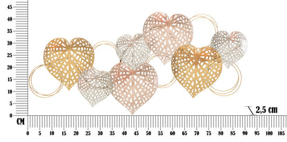 Dekoratives Herz-Eisenpaneel 91x2,5x39,5 cm