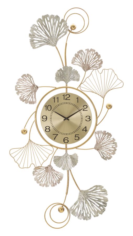 Dekoratives Eisenpaneel mit Uhr – 52,5x3,5x102 cm
