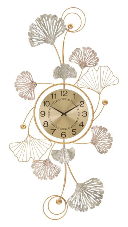 Dekoratives Eisenpaneel mit Uhr – 52,5x3,5x102 cm