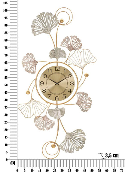 Dekoratives Eisenpaneel mit Uhr – 52,5x3,5x102 cm