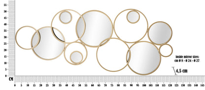 Dekoratives Eisenpaneel mit Spiegelsortiment, 123x4,5x51,5 cm