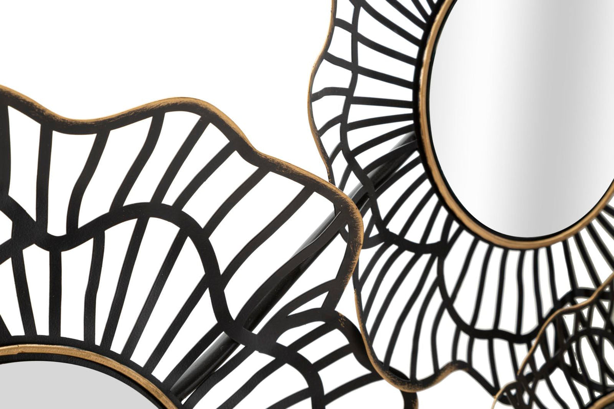 Osaka Decorative Iron Panel with Mirrors 121x5x56 cm