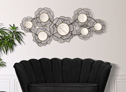 Osaka Decorative Iron Panel with Mirrors 121x5x56 cm