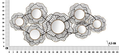 Osaka Decorative Iron Panel with Mirrors 121x5x56 cm