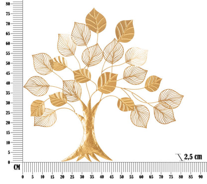 Dekoratives Eisenpaneel in Baumform Goldy - 81x2,5x78 cm
