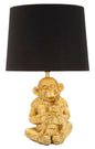 Monkey Mum Table Lamp with Creative Design and Black Fabric Lampshade cm ø 30x49