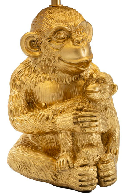 Tischleuchte Monkey Mum mit kreativem Design und schwarzem Stoffschirm cm ø 30x49