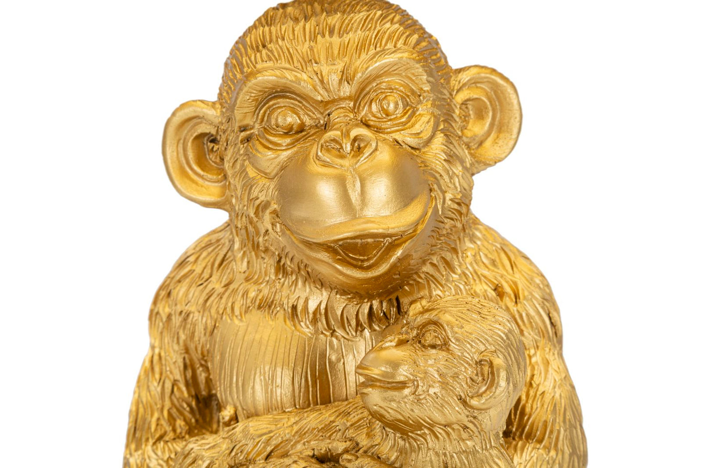 Tischleuchte Monkey Mum mit kreativem Design und schwarzem Stoffschirm cm ø 30x49