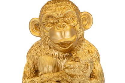 Tischleuchte Monkey Mum mit kreativem Design und schwarzem Stoffschirm cm ø 30x49